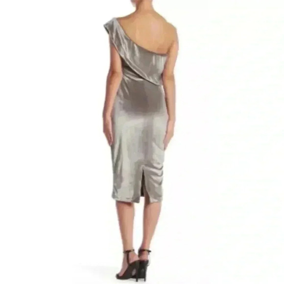 NWT Likely Dresses Likely Driggs Velvet Midi Dress In Pewter Medium - Picture 2 of 8